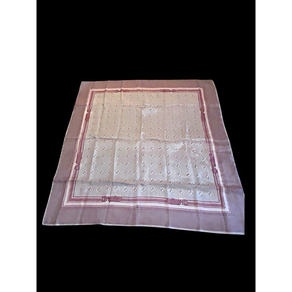 Vtg Baar & Beards Silk Scarf Japan Retro MCM Classic Brown Belt Buckles